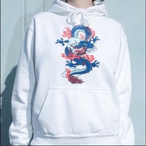 White Christy Dragon Brandy Melville Hoodie